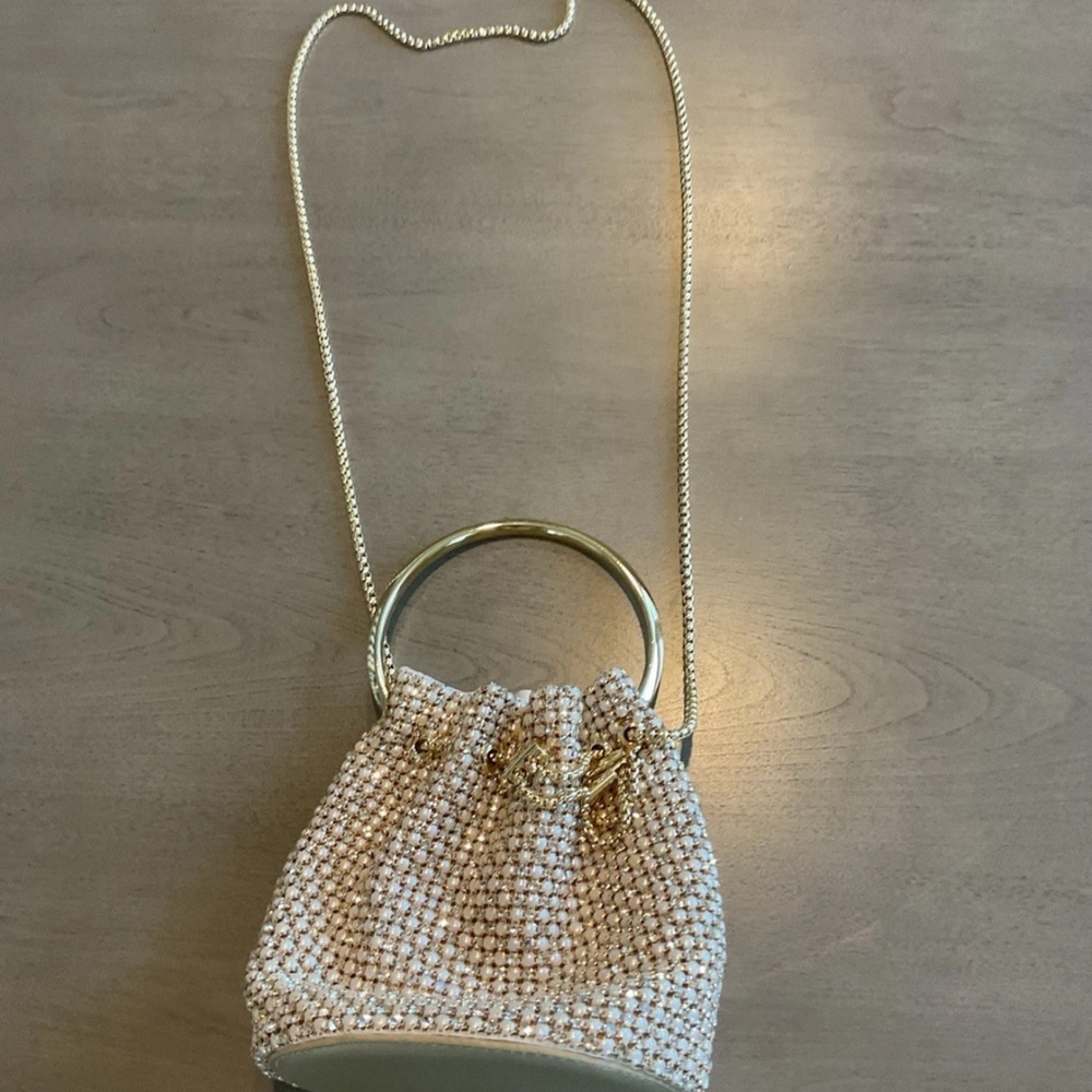 Madison West Rhinestone Bags: Women's Drawstring Shoulder Bag